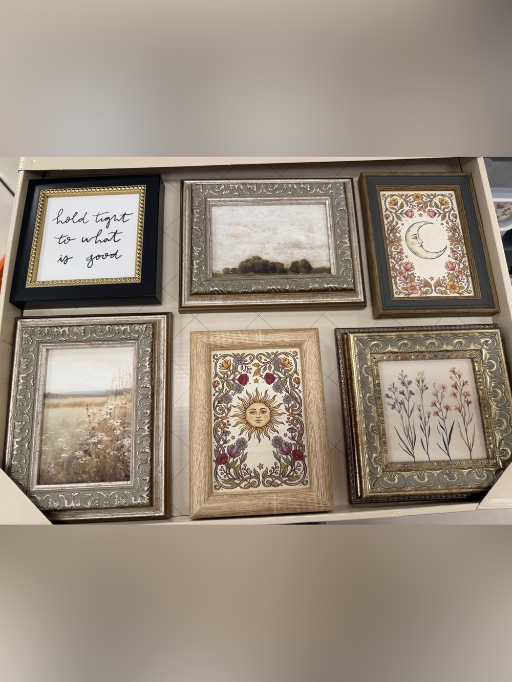 Petal lane the sun moon vintage style tarot cards flowers astrology wall art set
